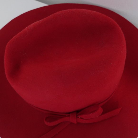 TRENT NATHAN CLASSIC FELT FEDORA/HAT RED - Picture 2 of 4
